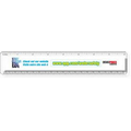 .020 Clear Plastic Rulers, 1.5"x8.25" Rectangle / Round Corner, Full Color